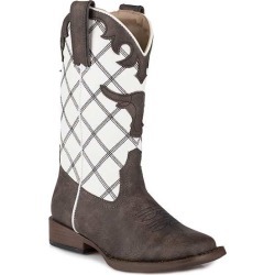 Roper Kids Steerhead Square Toe Fashion Cowboy Boots
