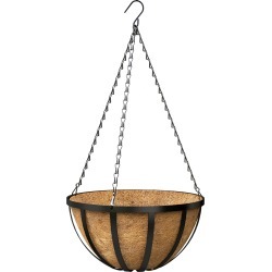 English Wide Band Hanging Basket With Coco Liner