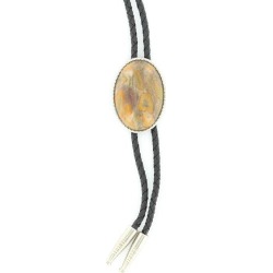 Double S Rope Edge Flower Jasper Bolo