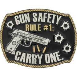 Montana Silver Gun Safety Rule #1 Attitude Buckle