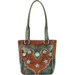 AMERICAN WEST Desert Wildflower Zip Top Tote Handbag