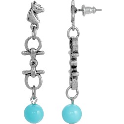 1928 Jewelry Turquoise Bead Horse Bit and Horse Head Post Drop Earrings found on Bargain Bro Philippines from horseloverz.com for $25.00