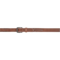 3D Men's 1 1/2" Heavyweight Billet Overlay Western Basic Belt - Brown/White Stitch