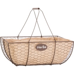 Herb Basket With Burlap Liner