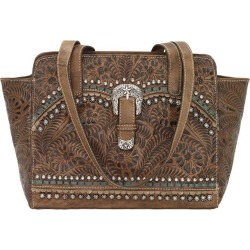 American West Blue Ridge Zip Top Tote With Secret Compartment