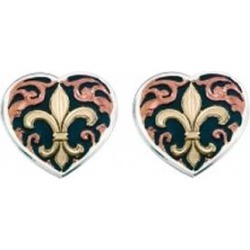 Montana Silversmiths Tri Color Fleur De Lis Earrings