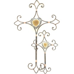 Western Moments Metal Heart/Cross Wall Hanging 2 Piece Set