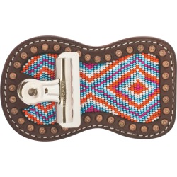 Weaver Leather Beaded Show Number Holder Multi Color Diamond Pattern