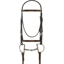 CamelotGold Plain Raised Bridle with  Laced Reins