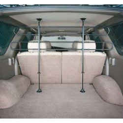 Tublar Barrier keeps dogs in back seat