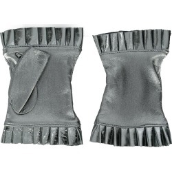 Gala Gloves frilled fingerless gloves - SILVER