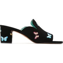 Blue Bird Shoes embroidered mules - Black