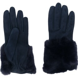 Gala Gloves faux fur trim gloves - Blue