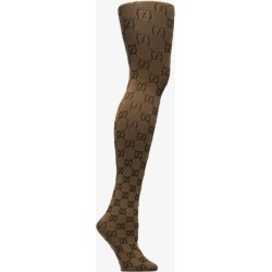 Gucci brown GG logo tights