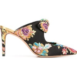 Alexandre Birman floral embroidered mules - Black