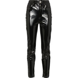 Unravel Project high waisted skinny latex jeans - Black
