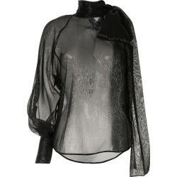 Petar Petrov Bray metallic one sleeve blouse - Black