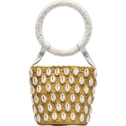 ARANÁZ Kaia mini raffia bucket bag - Yellow