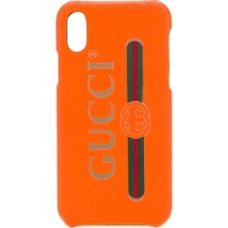 Gucci logo print iPhone X case - Orange
