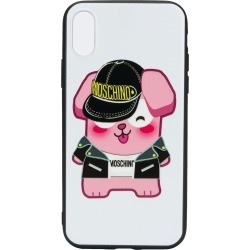 Moschino logo iPhone X case - White