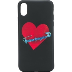 Palm Angels safety pin heart iPhone X case - Black
