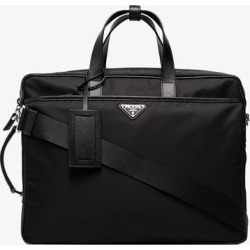 Prada black logo nylon laptop bag