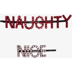 Ashley Williams Red and pink Naughty Nice crystal hair pins