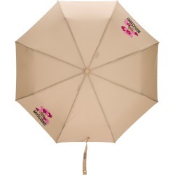 Moschino logo print umbrella - Neutrals