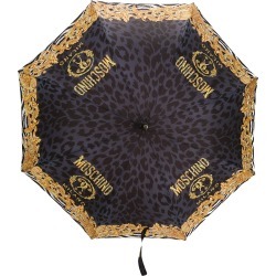 Moschino leopard baroque pattern umbrella - Black