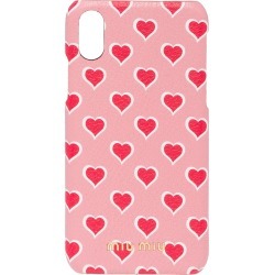 Miu Miu Madras leather iPhone X/XS cover - Pink