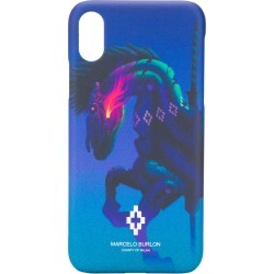 Marcelo Burlon County Of Milan horse print iPhone X case - Blue