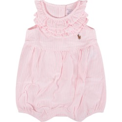 buy  Ralph Lauren Pink And White Babygirl Rompers With Iconic Pony cheap online