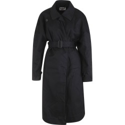 Balenciaga Woman Black Cotton Drill Oversize Overcoat found on MODAPINS