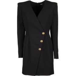 Balmain Short Black Wool Cache-c Ur Dress