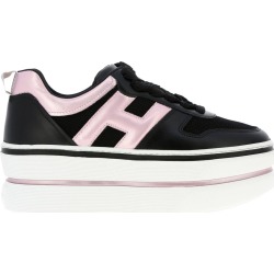 Hogan Sneakers Sneakers 449 Hogan In Leather And Micro-net With Rounded H And Maxi Platform Sole