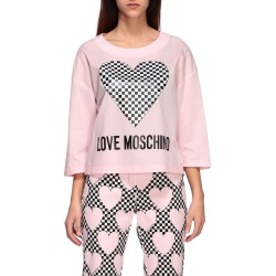 Love Moschino T-shirt Love Moschino Short-sleeved T-shirt With Micro Checkered Heart
