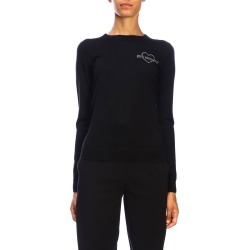 Love Moschino Sweater Tight-fitting Long-sleeved Sweater With Love Moschino Mini Rhinestone Logo