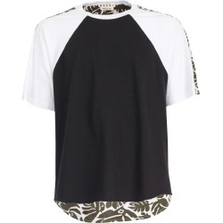Marni Cotton Jersey Eyed Leaves Printed Poplin T-shirt S/s