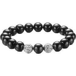 The Mister Twin Lion Plus Bead Bracelet - Chrome