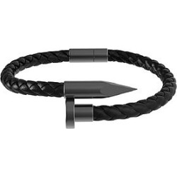 The Mister Nail Leather Bracelet - Black