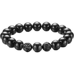 The Mister Twin Lion Plus Bead Bracelet - Black