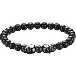 The Mister Twin Skull Bead Bracelet - Black