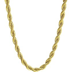 8 MM Stainless Steel Twist Rope Gold Chain