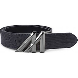 Mint Lizard Belt Black Gun Metal Gem Buckle