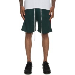 Colorblock Track Basketball Shorts: (Green/Red/White)
