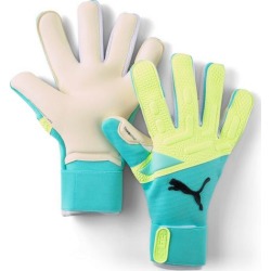 Puma Senior Future Pro Hybrid Soccer Goalkeeper Gloves in Orange/Blue | Size: 9