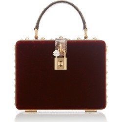 Dolce & Gabbana Dolce Box Crystal-Embellished Velvet Bag