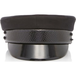 Ruslan Baginskiy Hats Leather-Trimmed Canvas Baker Boy Cap