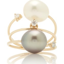 Mizuki Pearl & Diamond Ring Stack