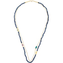 Objet-a Layered 18K Gold, Sapphire And Tourmaline Necklace